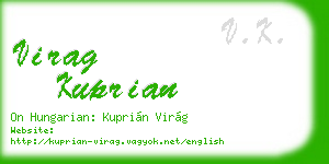 virag kuprian business card